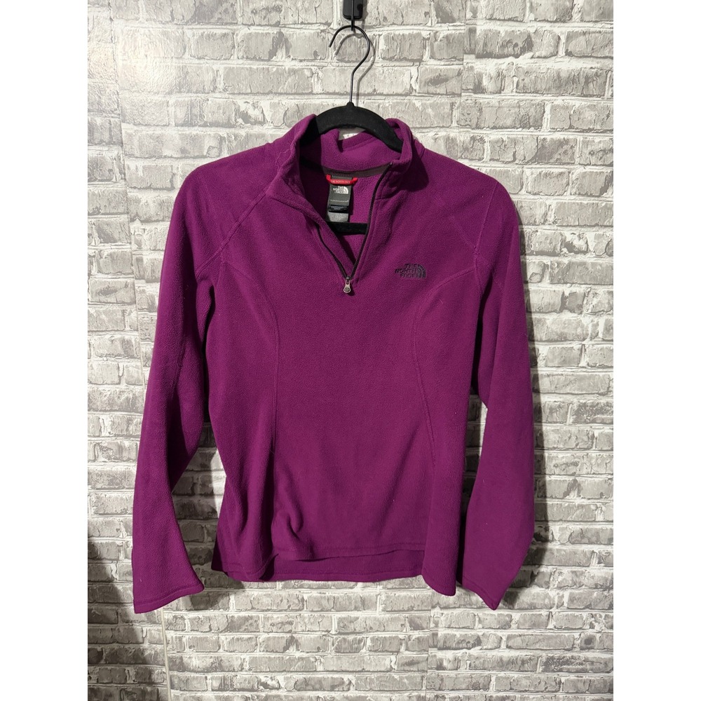 The North Face TKA 100 Fleece Pullover Purple Quarter Zip Womens Small